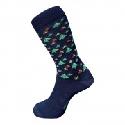 60% Fine Merino Wool Health Sock | Christmas | Navy